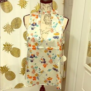 TulaRosa Keyhole Satin Top